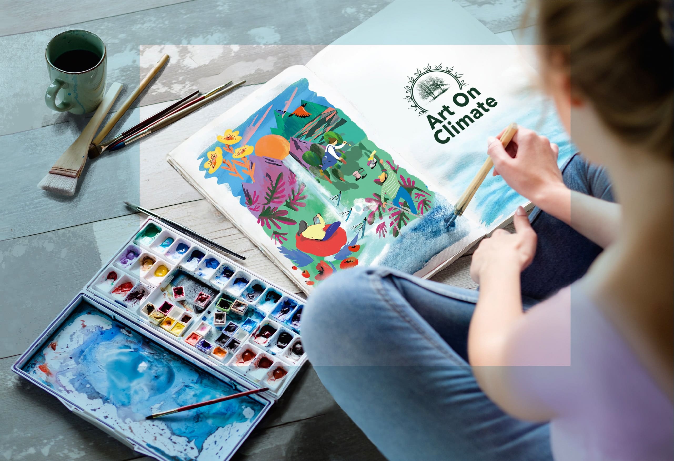 Art on Climate: A girl painting a picture with watercolours