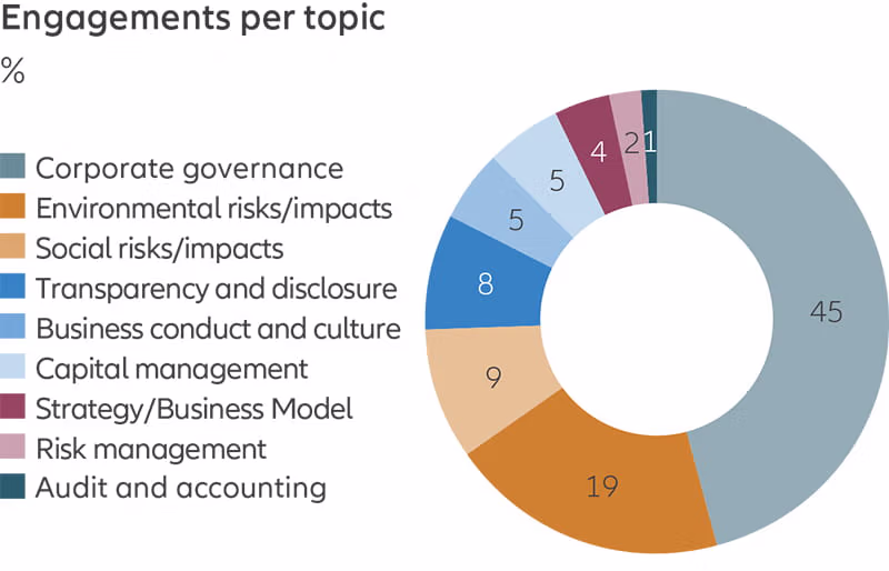 Stewardship report 2020 - engagements per topic